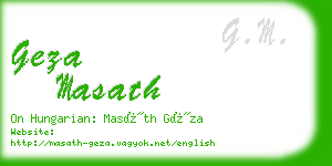 geza masath business card